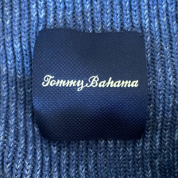 Tommy Bahama Napa Ridge 1/4 Zip Sweater Men's XXL Blue Ribbed Knit Long-Sleeve - Picture 8 of 12